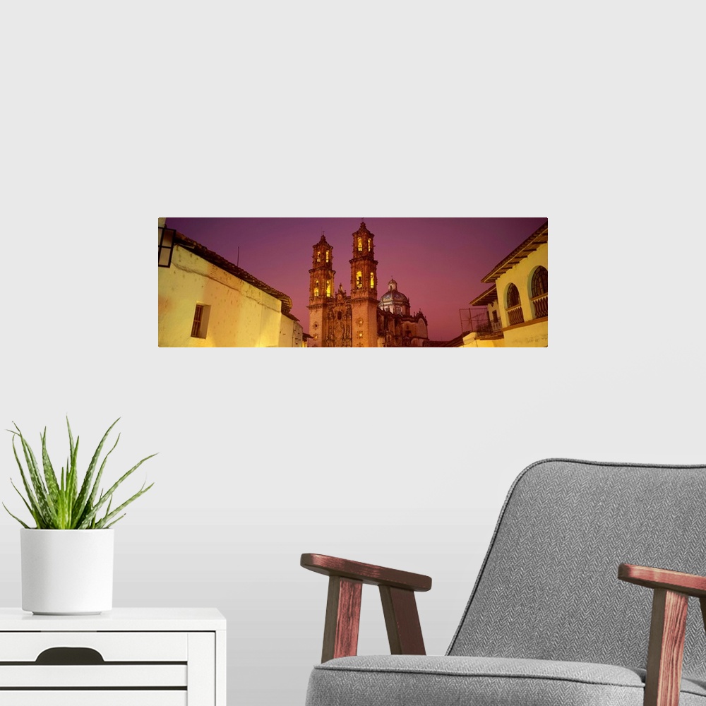 A modern room featuring Mexico, Taxco, Santa Prisa Cathedral