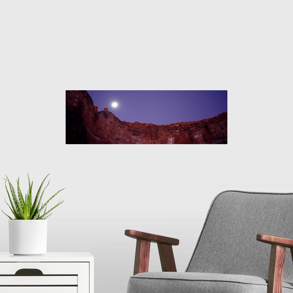 A modern room featuring Moon and stars over a canyon, Grand Canyon, Indian Garden Campground, Grand Canyon National Park,...