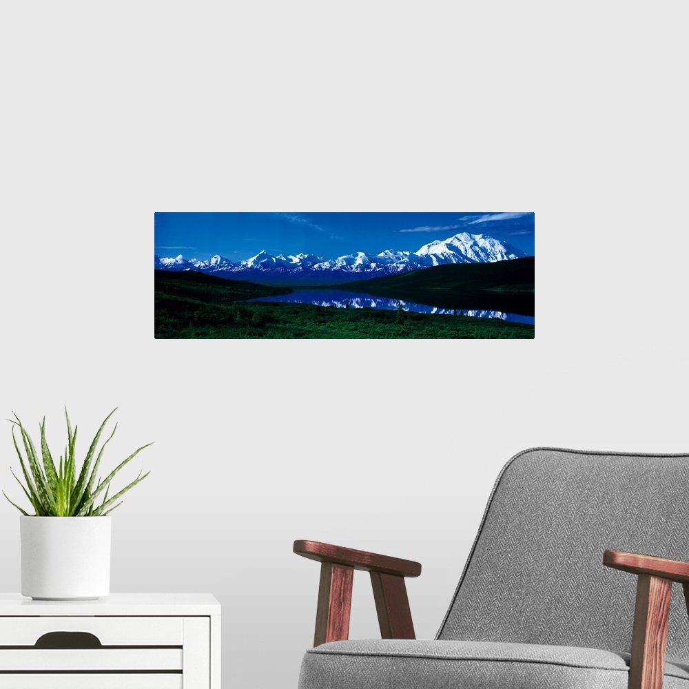 A modern room featuring Mount McKinley Denali National Park AK