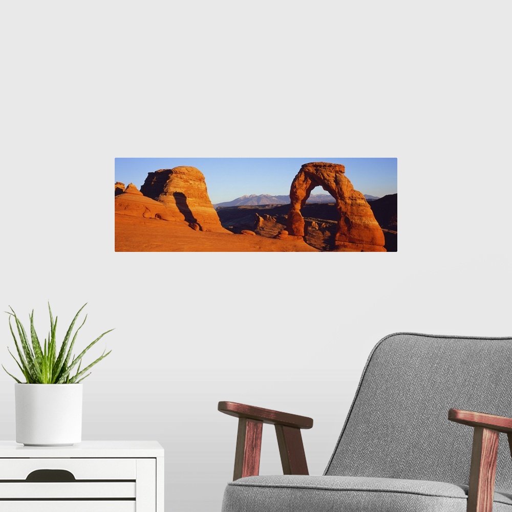 A modern room featuring Natural arch in a desert, Delicate Arch, Arches National Park, Utah