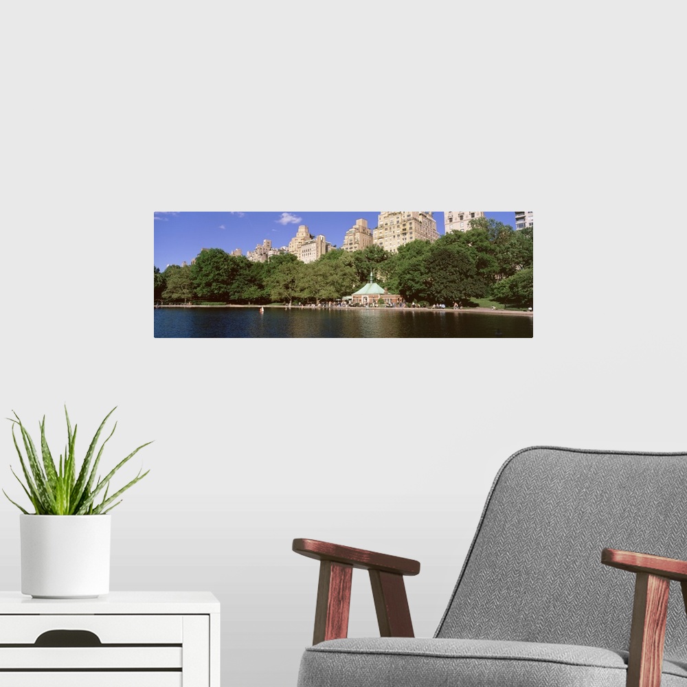 A modern room featuring New York City, Central Park