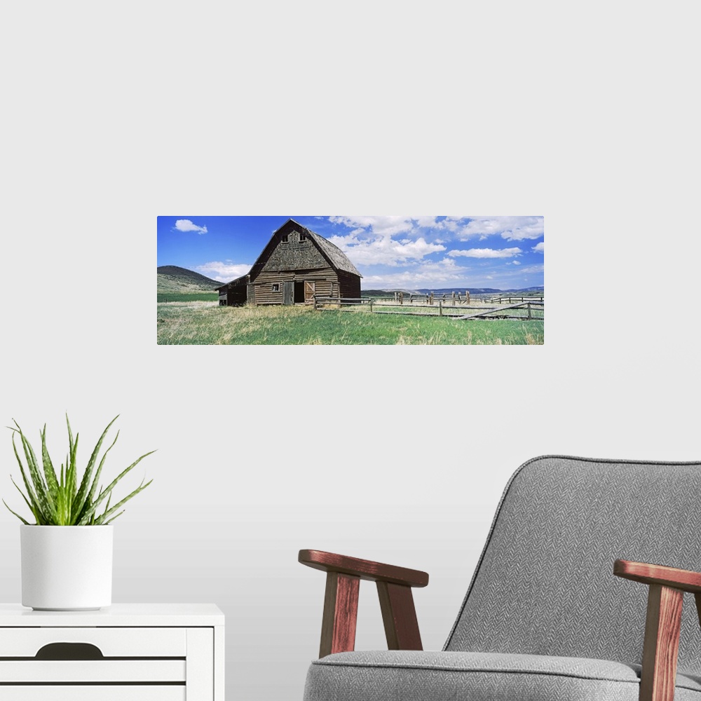 A modern room featuring Old barn in a field, Colorado