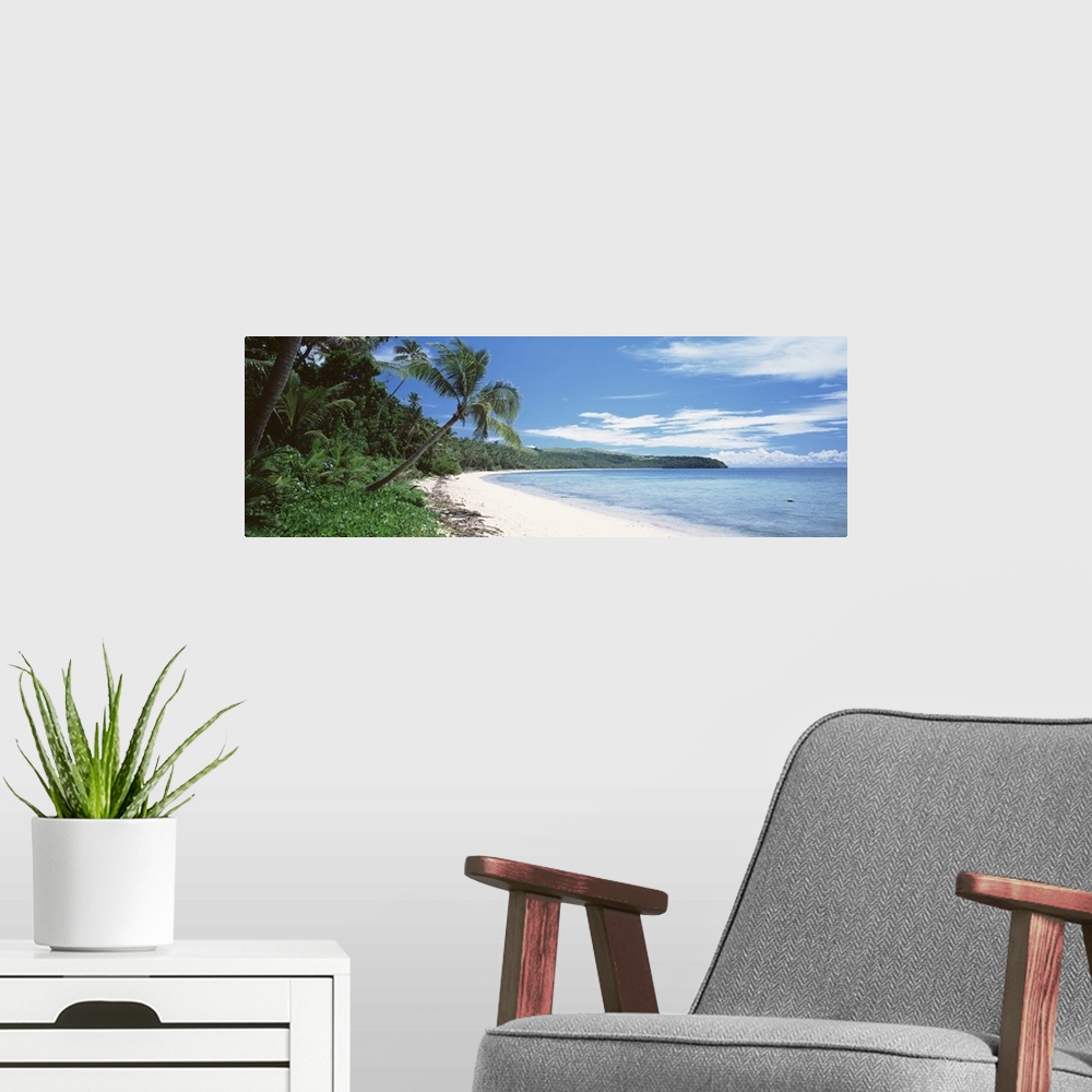 A modern room featuring Palm trees on the beach, Nananu-i Ra Island, Fiji