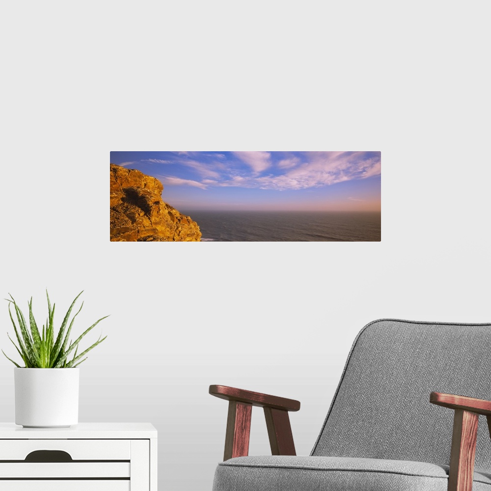 A modern room featuring Panoramic View Of The Ocean, Pacific Ocean, San Mateo County, California