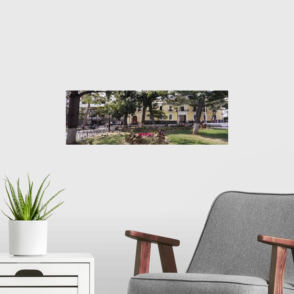 A modern room featuring Park in front of buildings Bolivar Square Caracas Venezuela