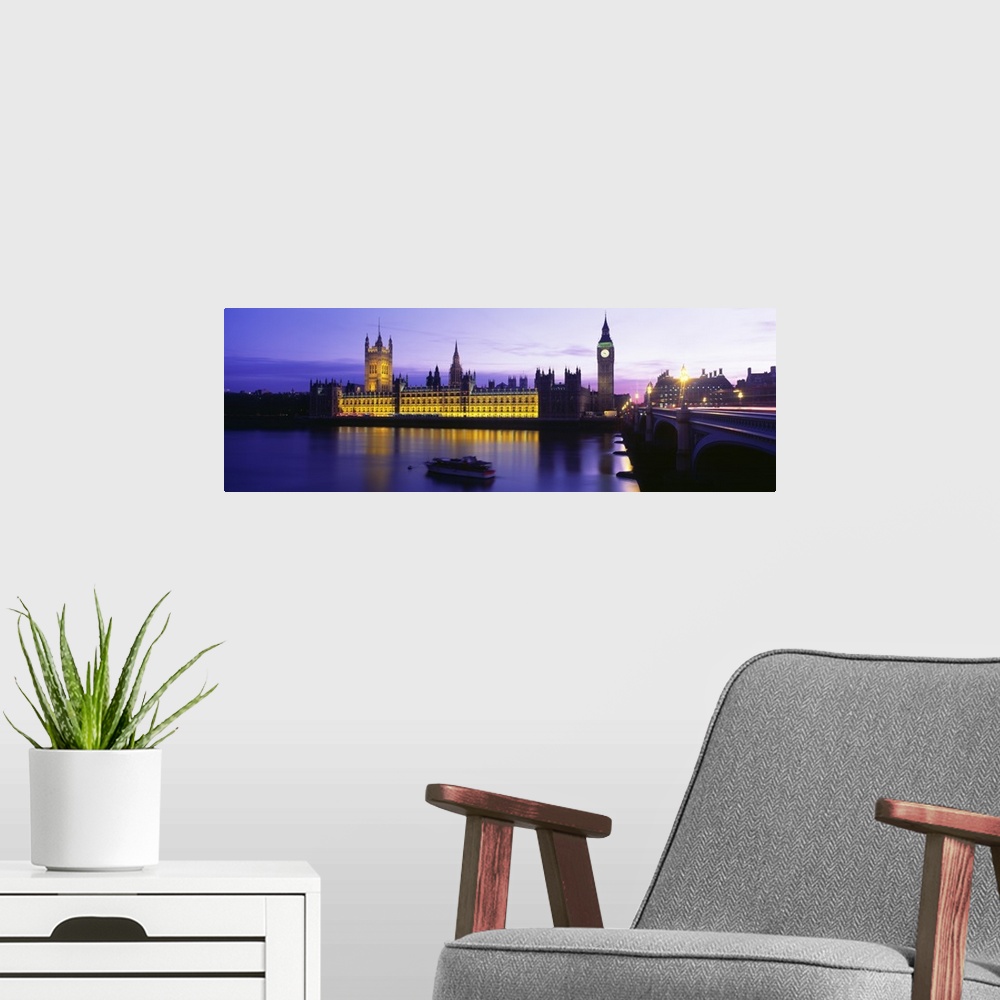 A modern room featuring Parliament Big Ben London England