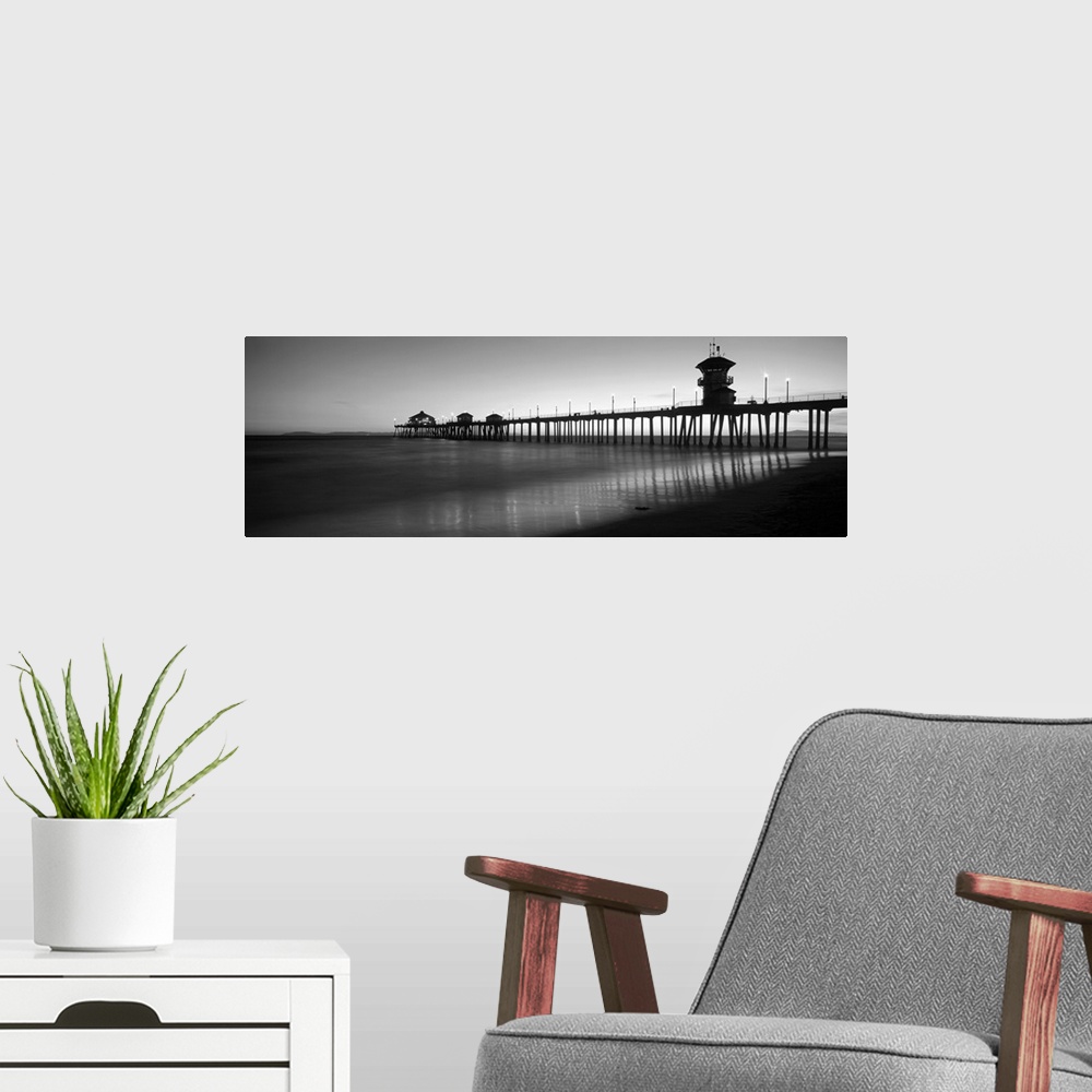 A modern room featuring Pier in the sea, Huntington Beach Pier, Huntington Beach, Orange County, California