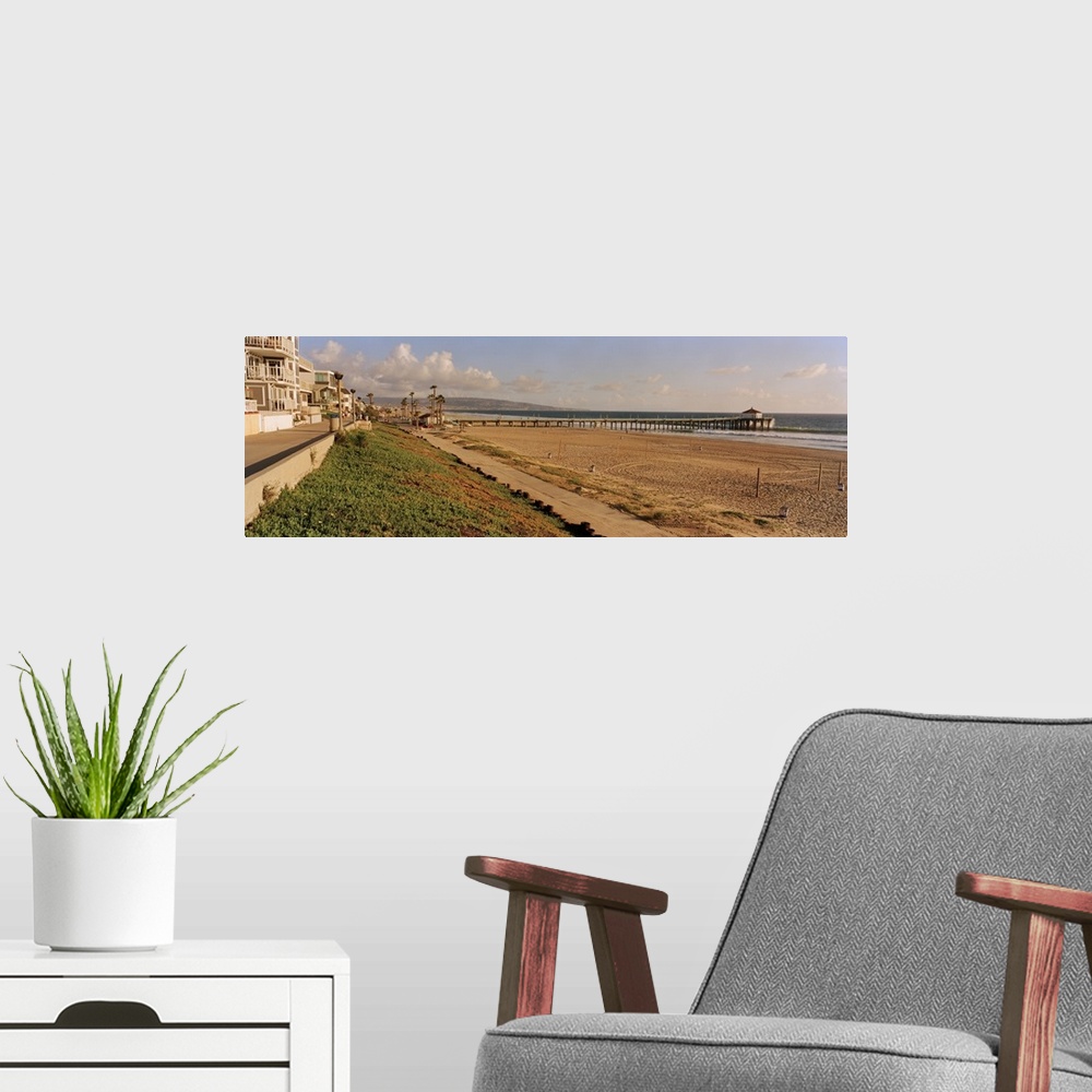 A modern room featuring Pier on the beach, Manhattan Beach Pier, Manhattan Beach, Los Angeles County, California