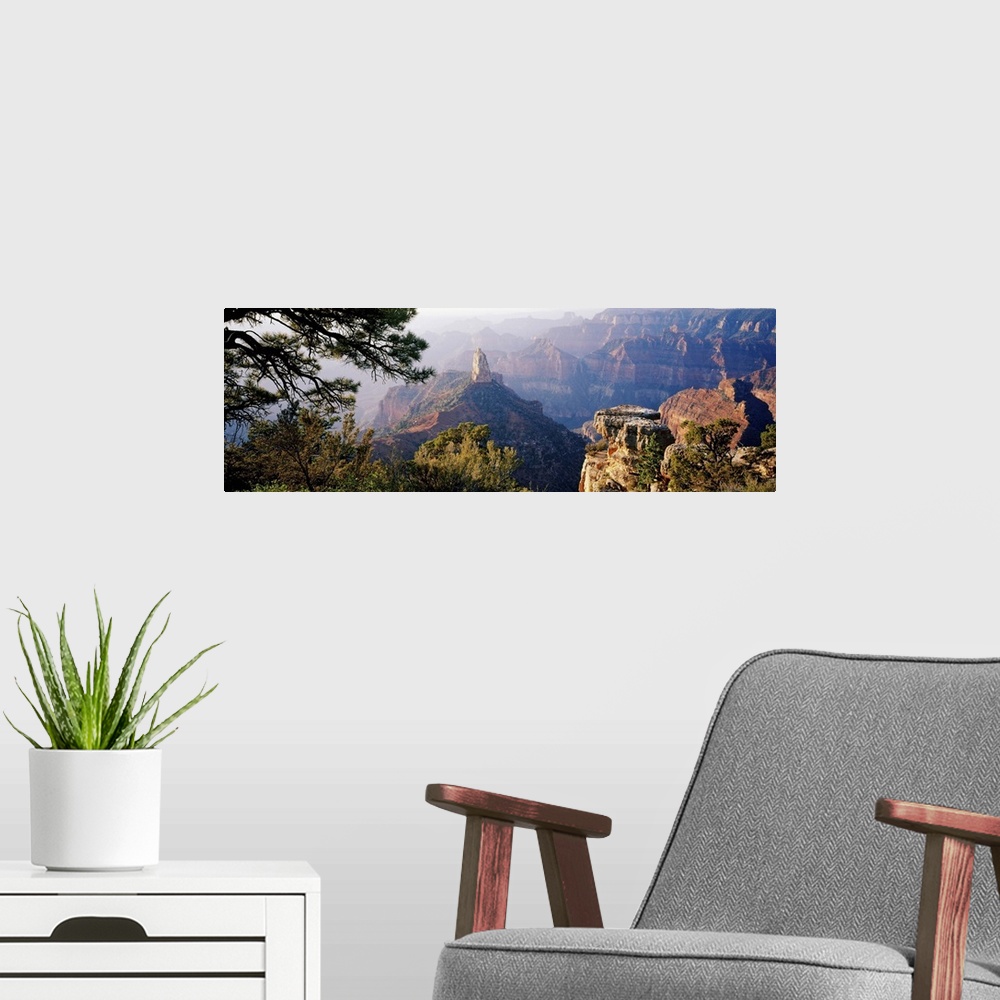 A modern room featuring Point Imperial at sunrise, Grand Canyon, Arizona