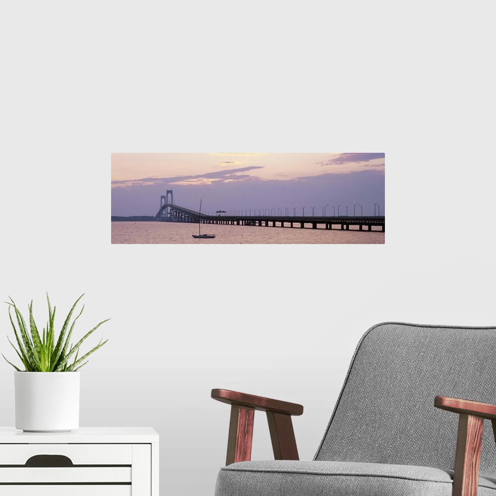 A modern room featuring Rhode Island, Narragansett Bay, Newport Bridge