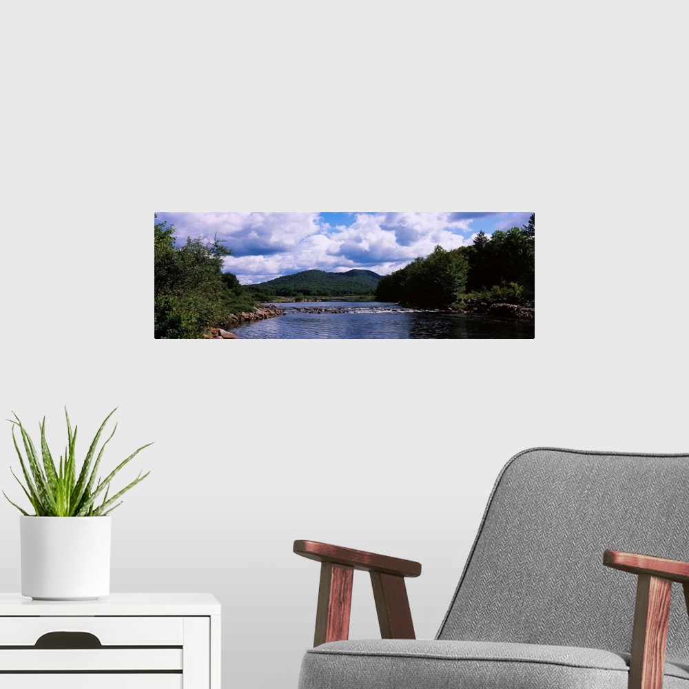 A modern room featuring River passing through a forest, West Canada Creek, Herkimer County, Adirondack Mountains, New Yor...