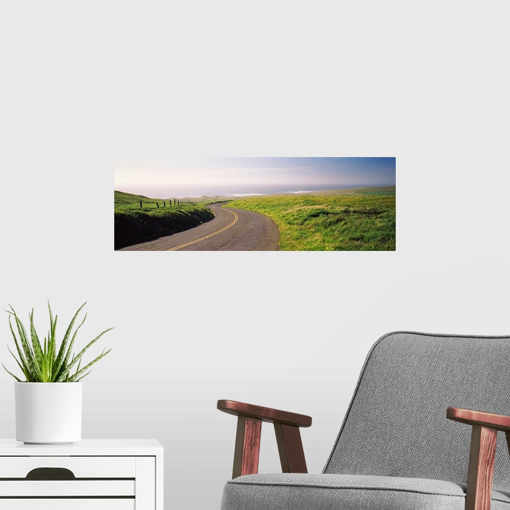 A modern room featuring Road along the coast, Point Reyes National Seashore, Point Reyes, Marin County, California,