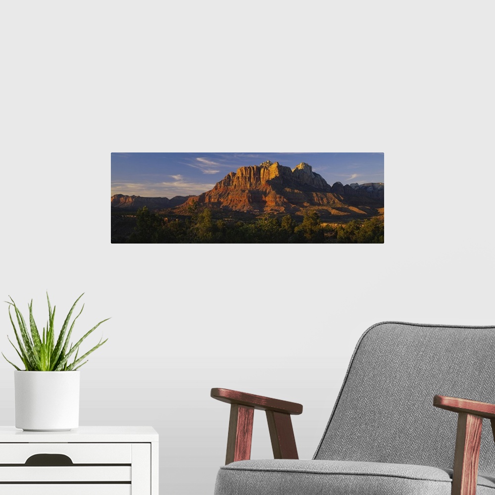 A modern room featuring Rock formations on a landscape, Escalante Canyons, Zion National Park, Utah