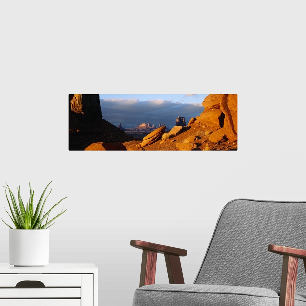 A modern room featuring Rock formations on a landscape, Valley of the Gods, San Juan County, Utah