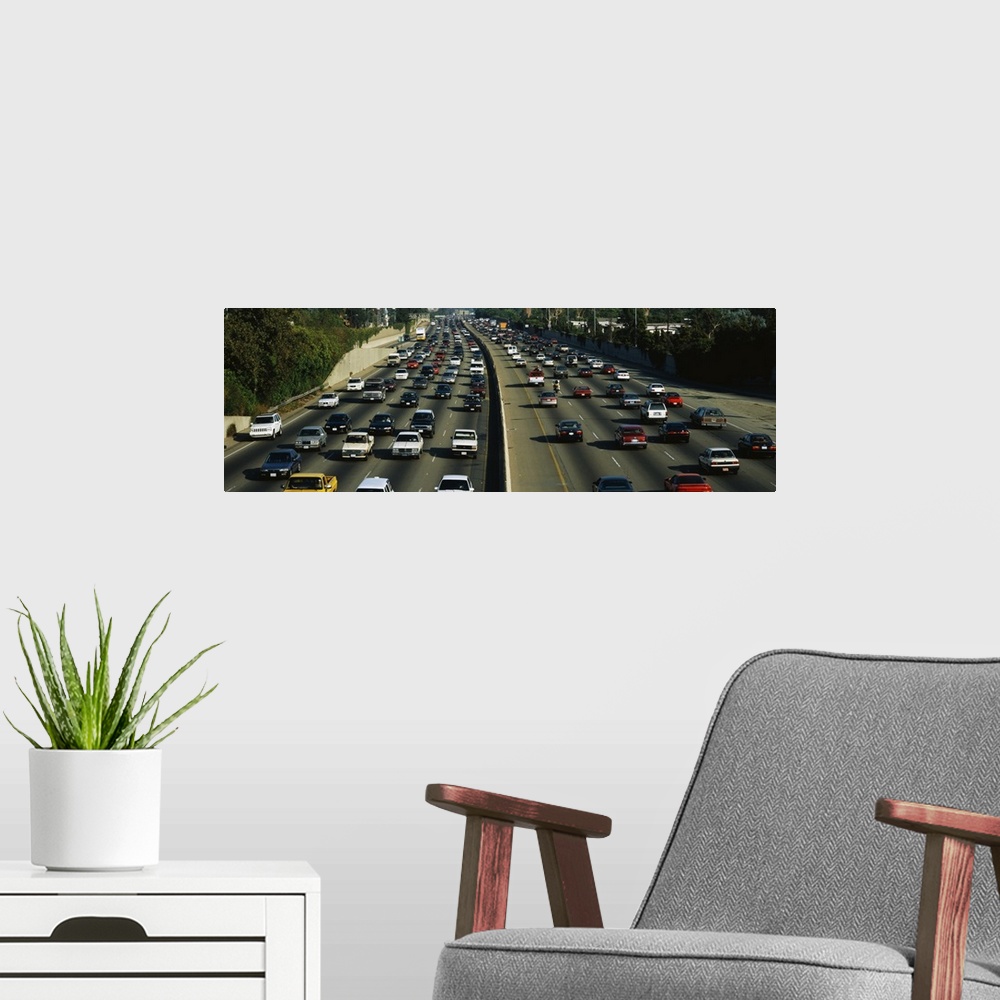 A modern room featuring Rush Hour Traffic on I-405 Los Angeles CA
