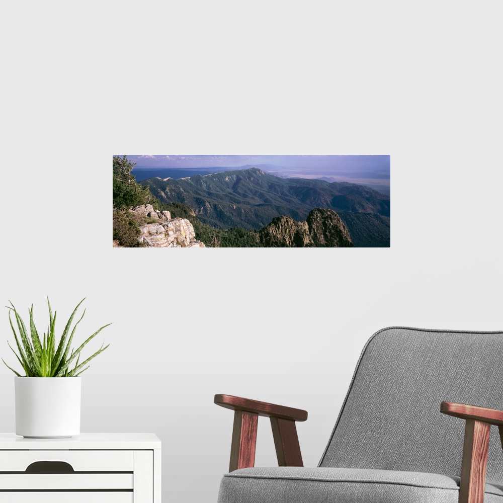 A modern room featuring Sandia Mountains Albuquerque NM