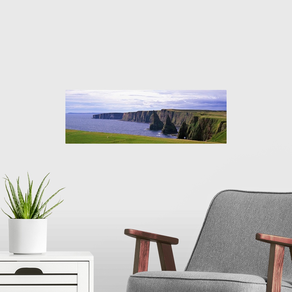 A modern room featuring Seascape with coastal cliffs, Ireland