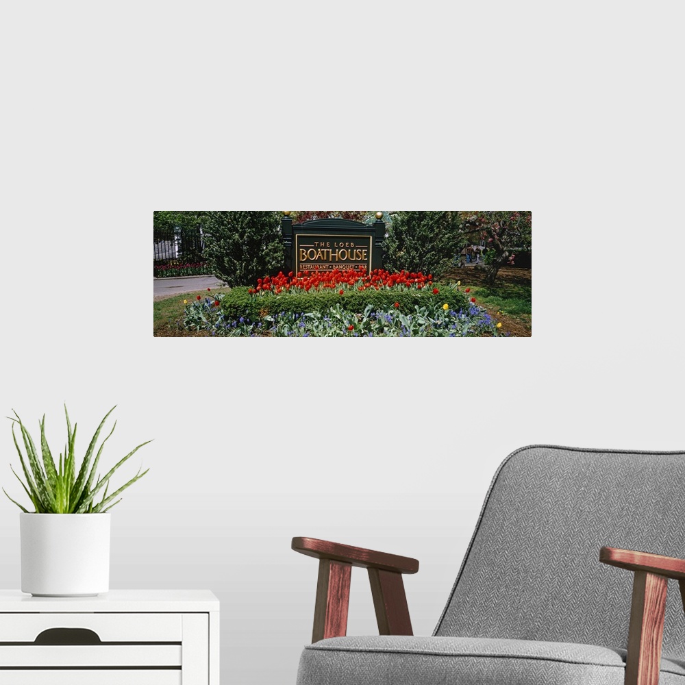 A modern room featuring Sign board in a park, Central Park, Manhattan, New York City, New York State