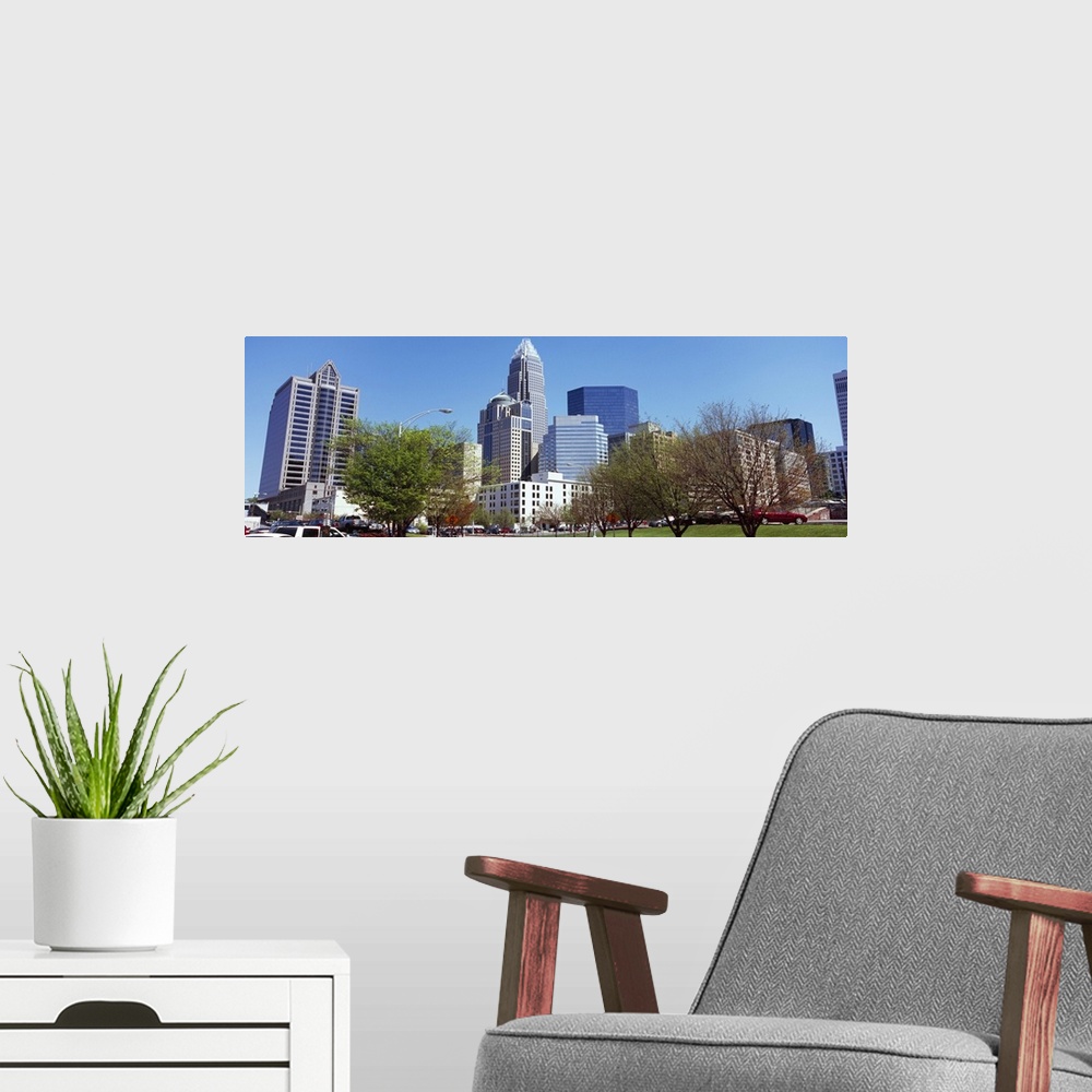 A modern room featuring Skyscrapers in a city, Charlotte, Mecklenburg County, North Carolina