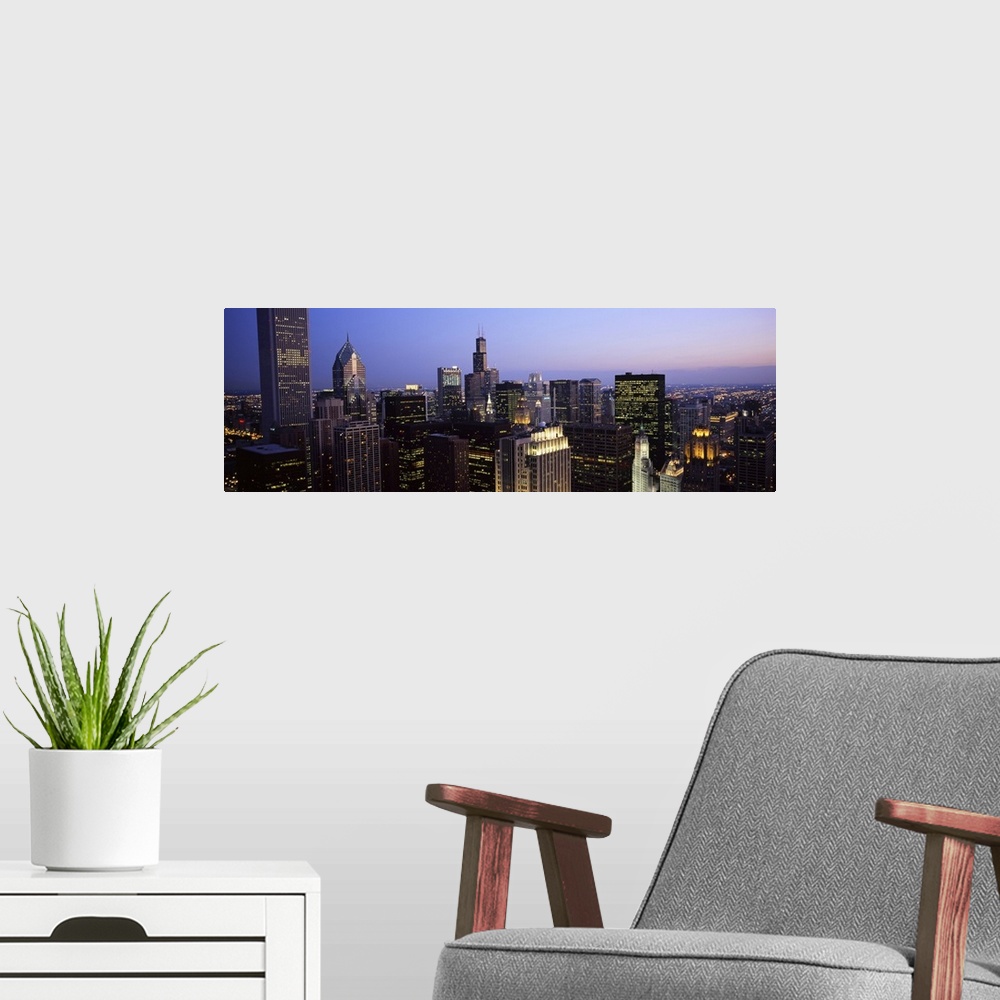 A modern room featuring Skyscrapers in a city, Chicago, Illinois