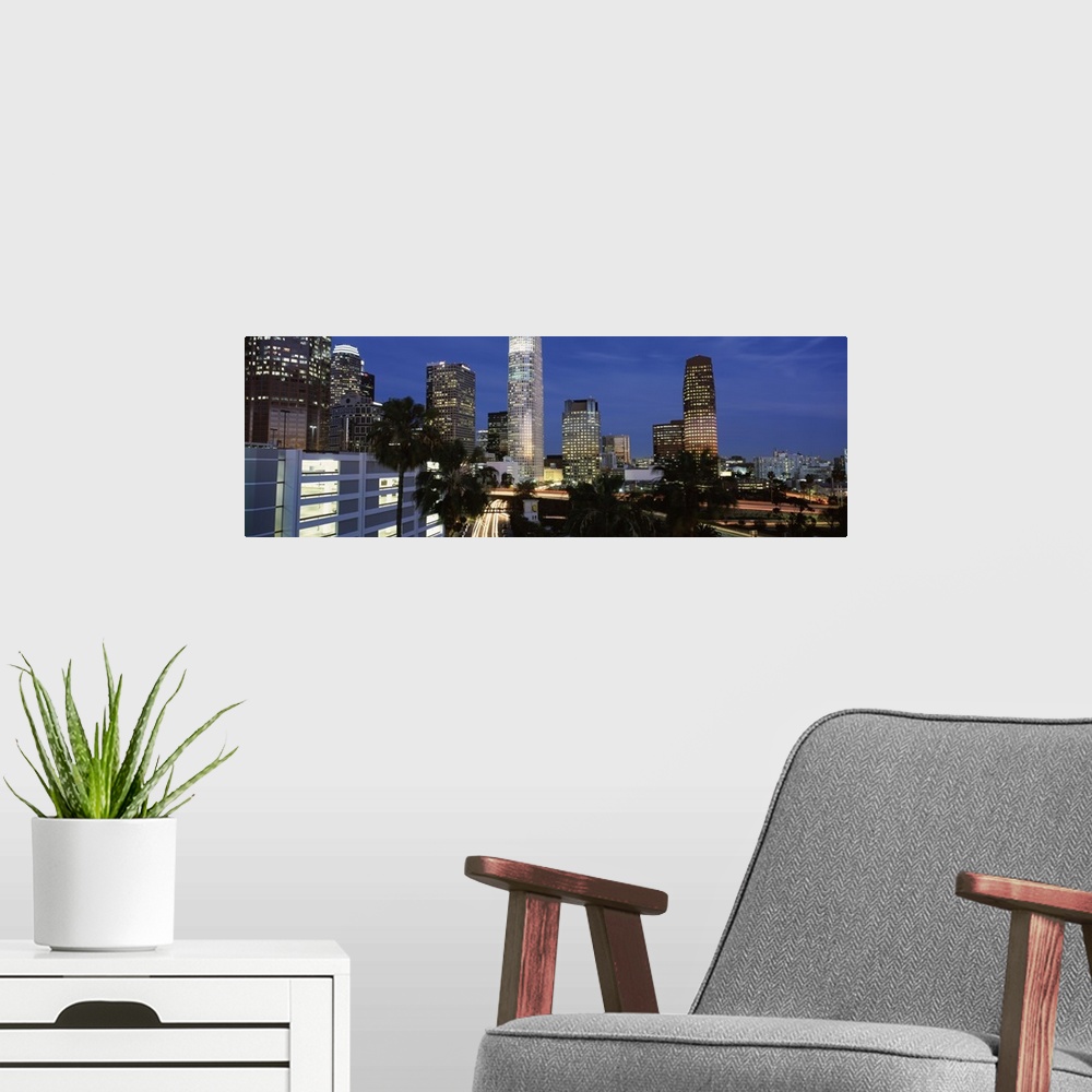 A modern room featuring Skyscrapers in a city, City Of Los Angeles, Los Angeles County, California