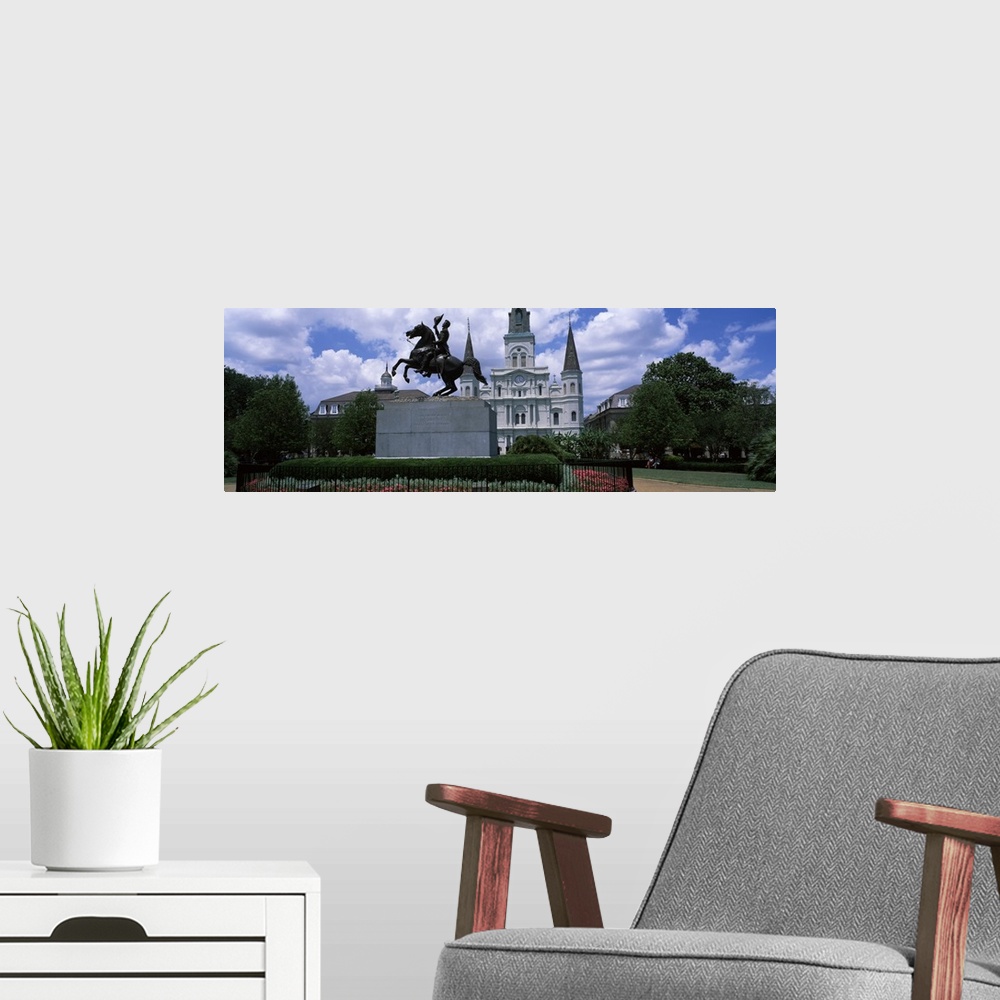 A modern room featuring St Louis Cathedral & Statue Andrew Jackson New Orleans LA