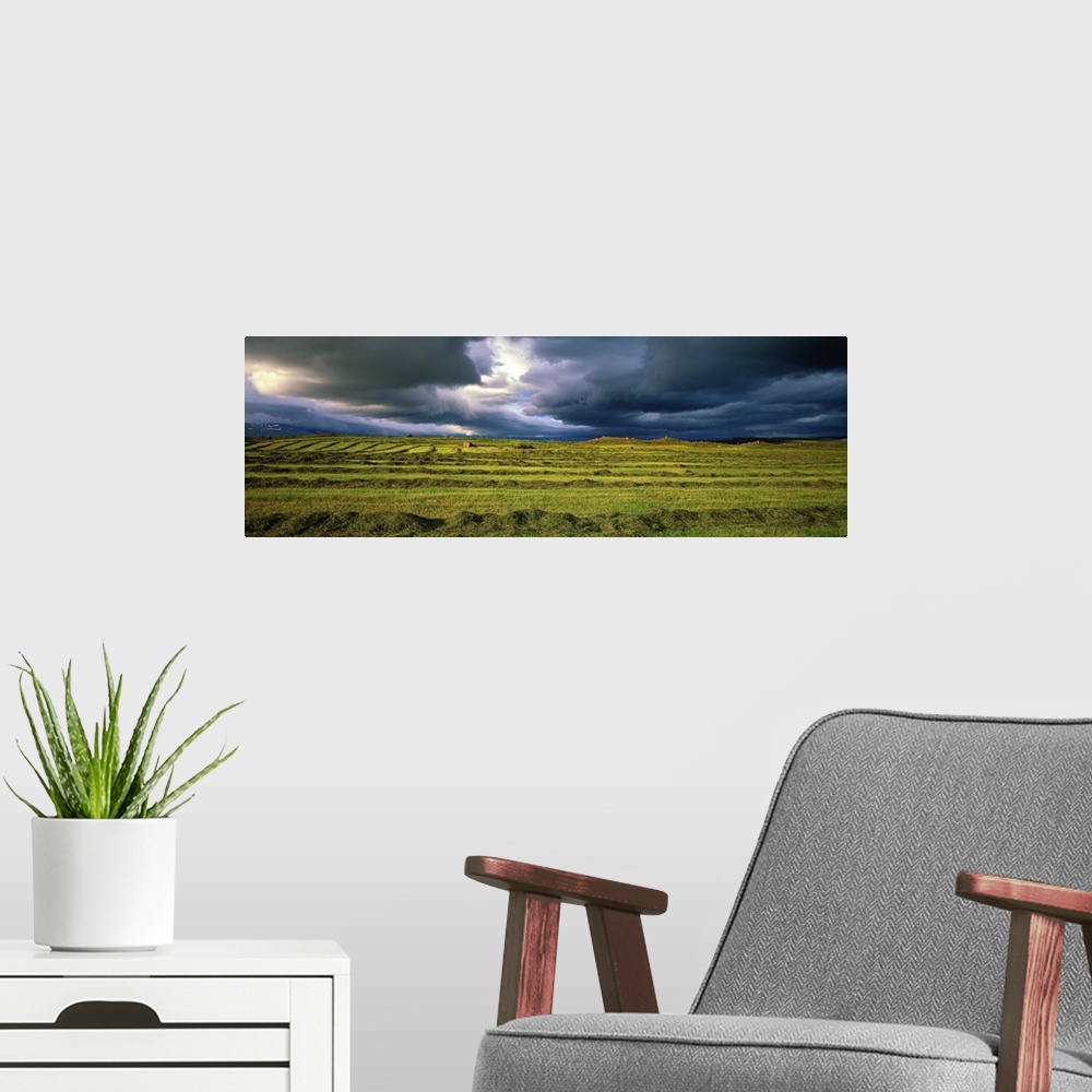 A modern room featuring Storm Clouds Iceland