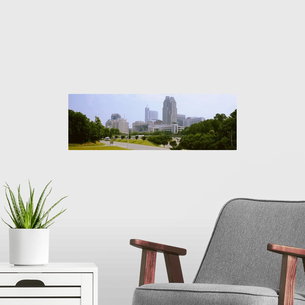 A modern room featuring Street scene with buildings in a city, Raleigh, Wake County, North Carolina