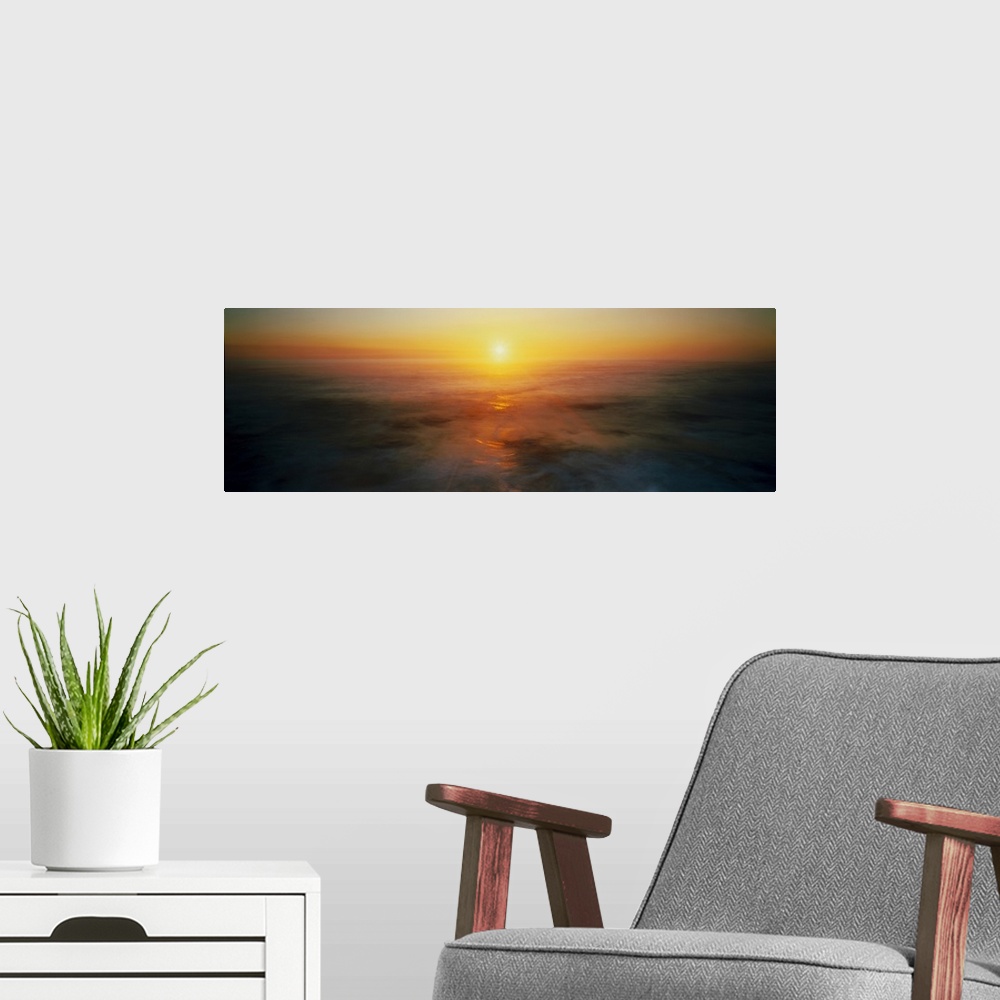 A modern room featuring Sunset OR