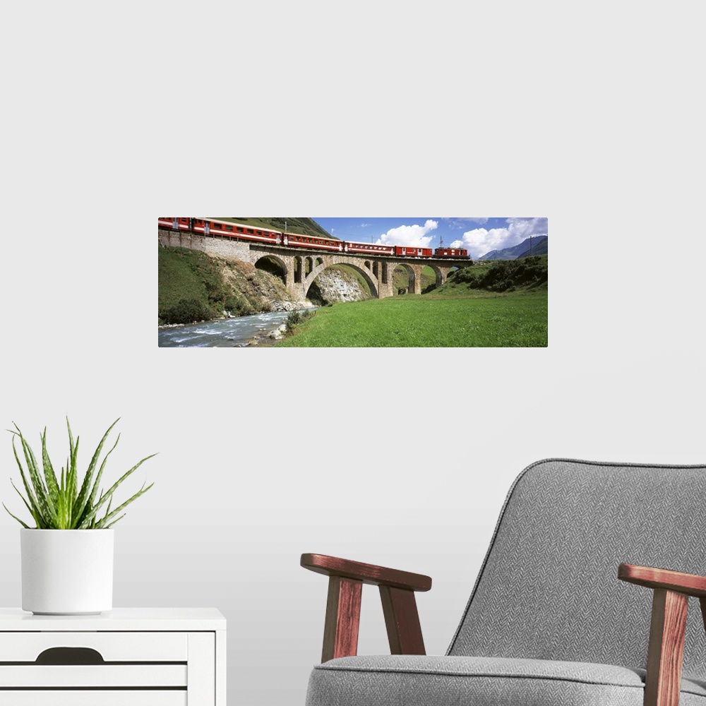 A modern room featuring Switzerland, Andermatt, railroad bridge