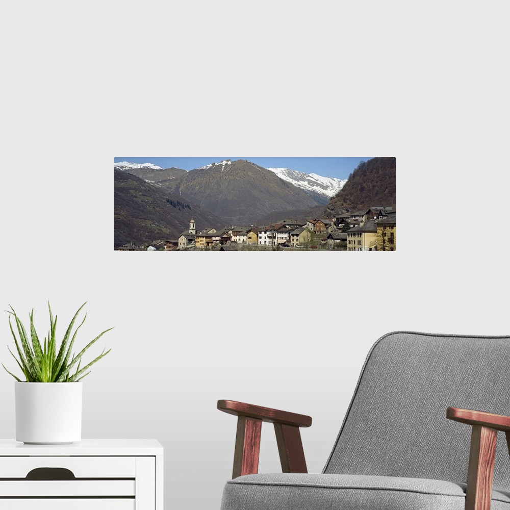 A modern room featuring Village in a valley, Blenio Valley, Ticino, Switzerland