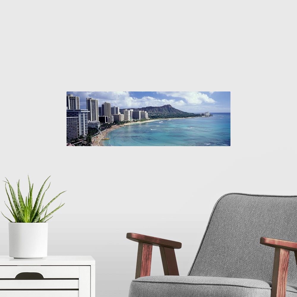 A modern room featuring Waikiki Beach HI
