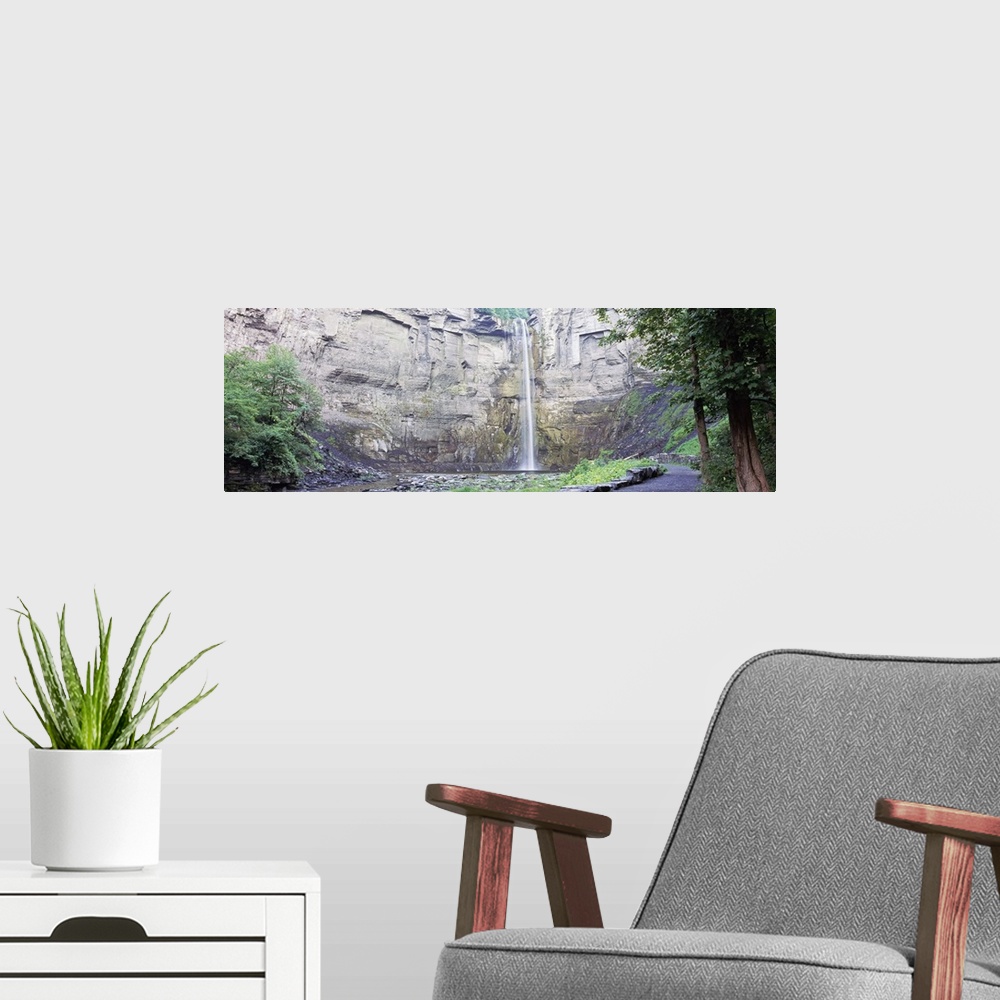 A modern room featuring Waterfall in a forest, Taughannock Falls, Taughannock Falls State Park, Finger Lakes, New York State