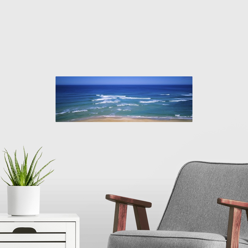 A modern room featuring Waves breaking on the beach, Locks Well Beach, Eyre Peninsula, South Australia, Australia
