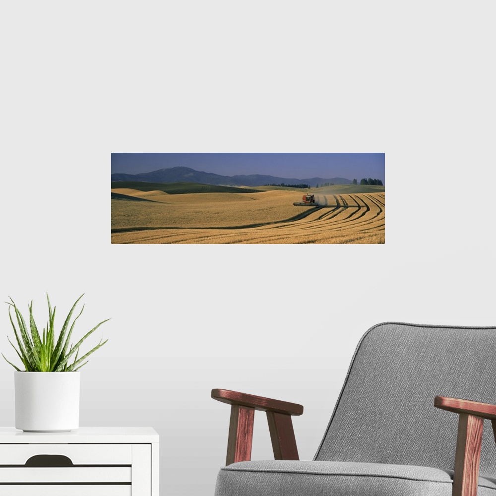 A modern room featuring Wheat Fields Palouse Country WA