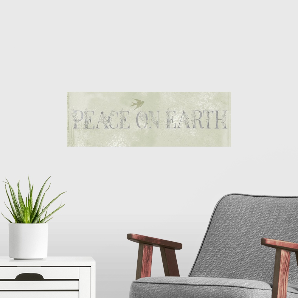 A modern room featuring Peace On Earth