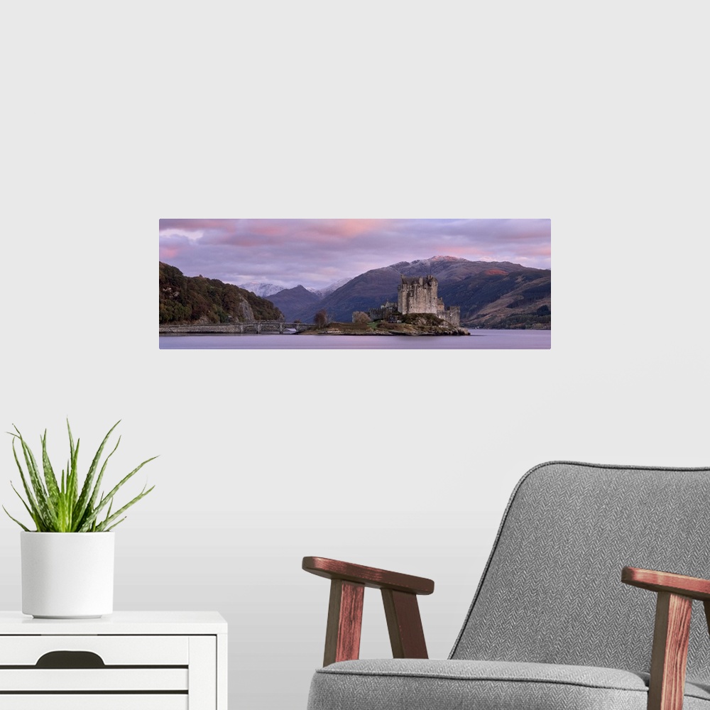 A modern room featuring Eilean Donan Castle, Dornie, Lochalsh, Highland region, Scotland, UK