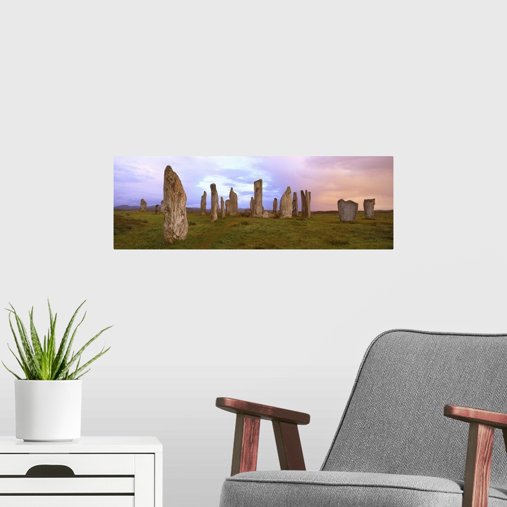 A modern room featuring Stone circle at dawn, Callanish, near Carloway, Isle of Lewis, Outer Hebrides, Scotland