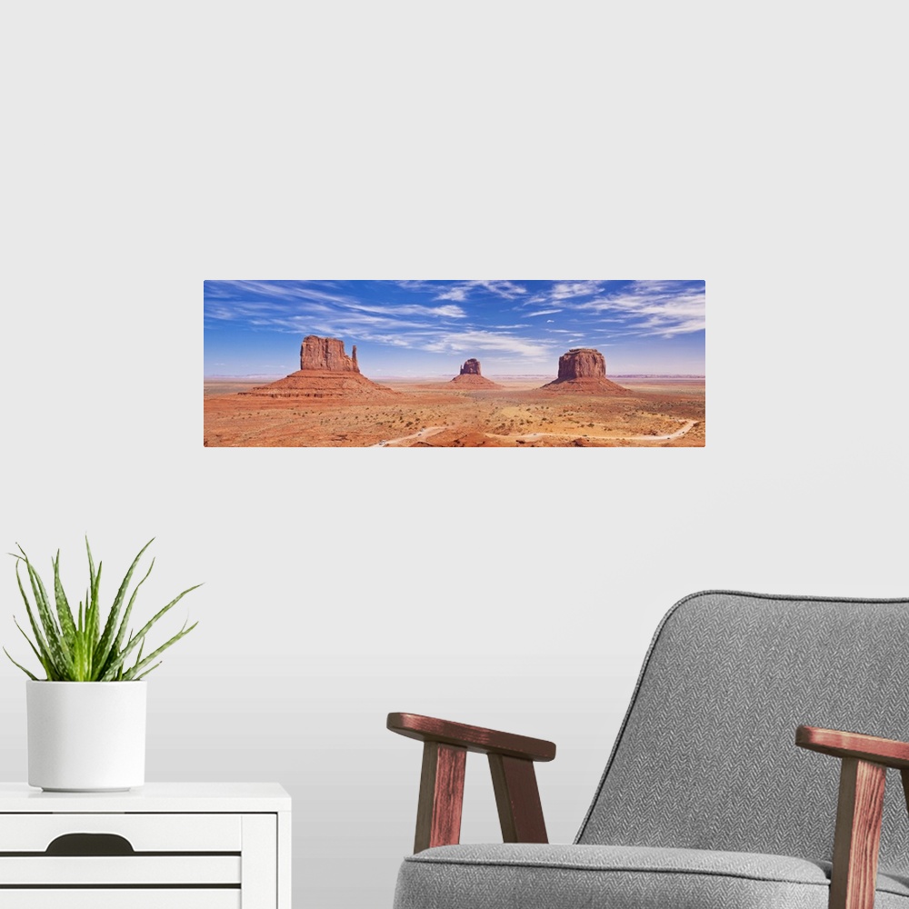 A modern room featuring The Mittens, Monument Valley Navajo Tribal Park, Arizona