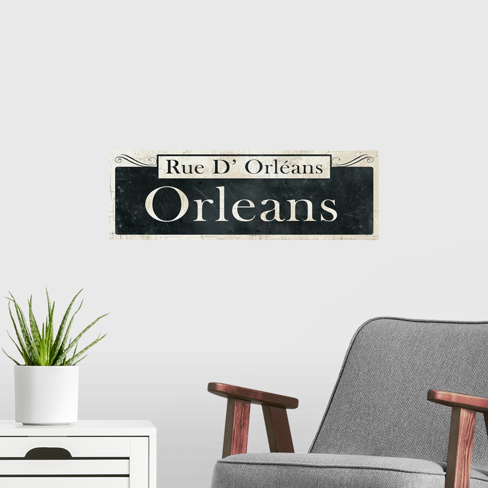 A modern room featuring French Quarter Sign II
