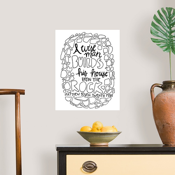 A traditional room featuring A Wise Man Build His House Upon The Rock Handlettered Coloring