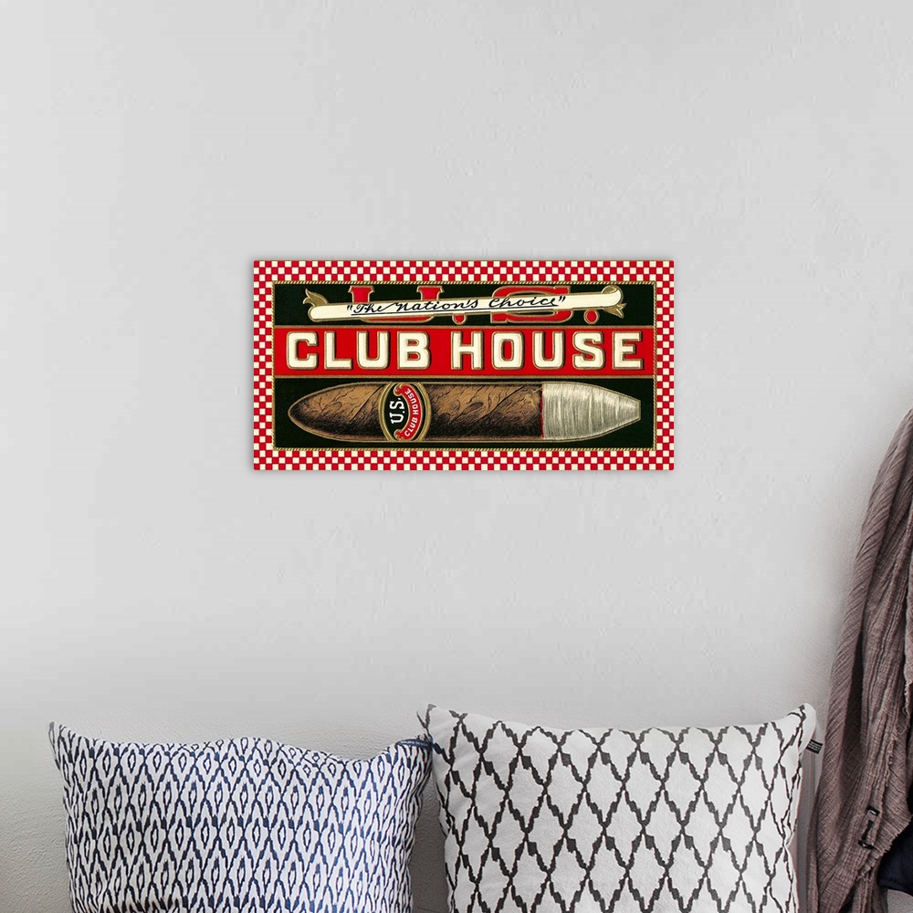 A bohemian room featuring Ad For Club House Cigar