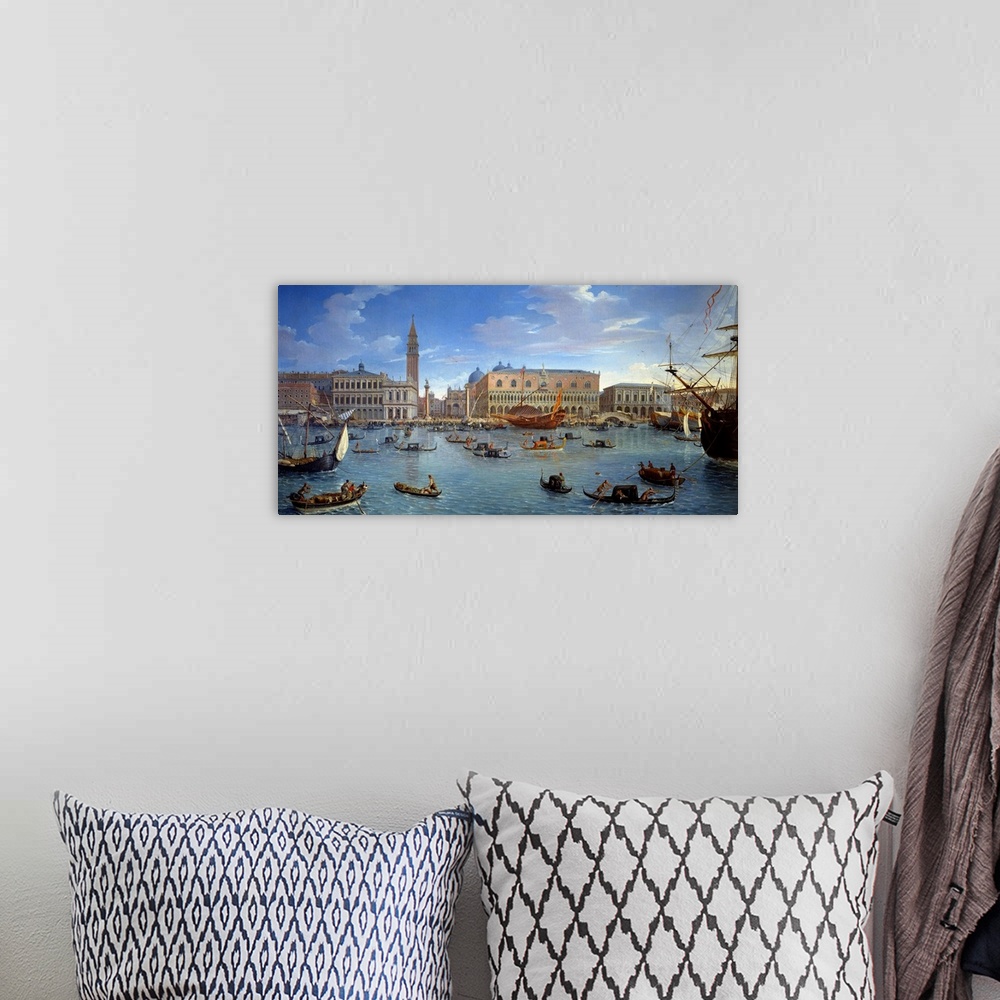 A bohemian room featuring View of Venice, the pier, the square and the Doge's Palace from the Island of San Giorgio (St. Ge...