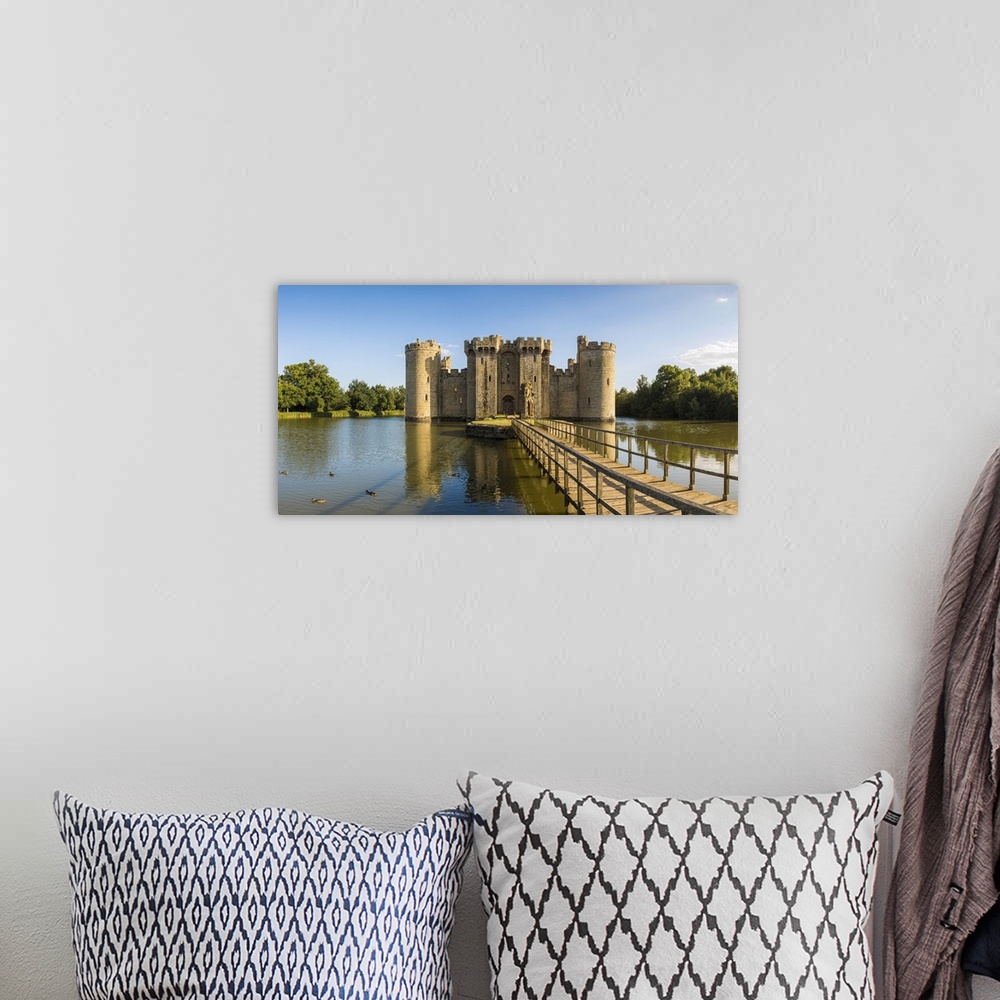 A bohemian room featuring 14th century Bodiam Castle, East Sussex, England, UK