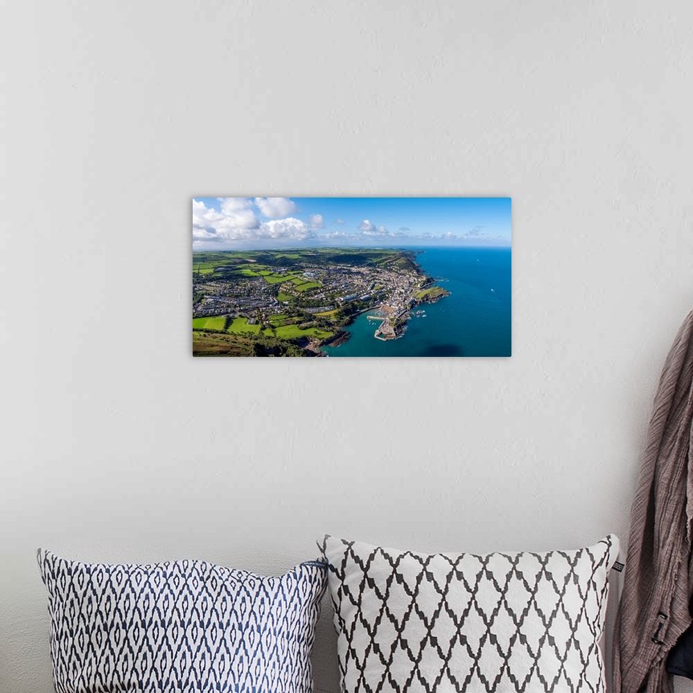 A bohemian room featuring United Kingdom, Devon, North Devon Coast, Ilfracombe, Aerial View Over The Town