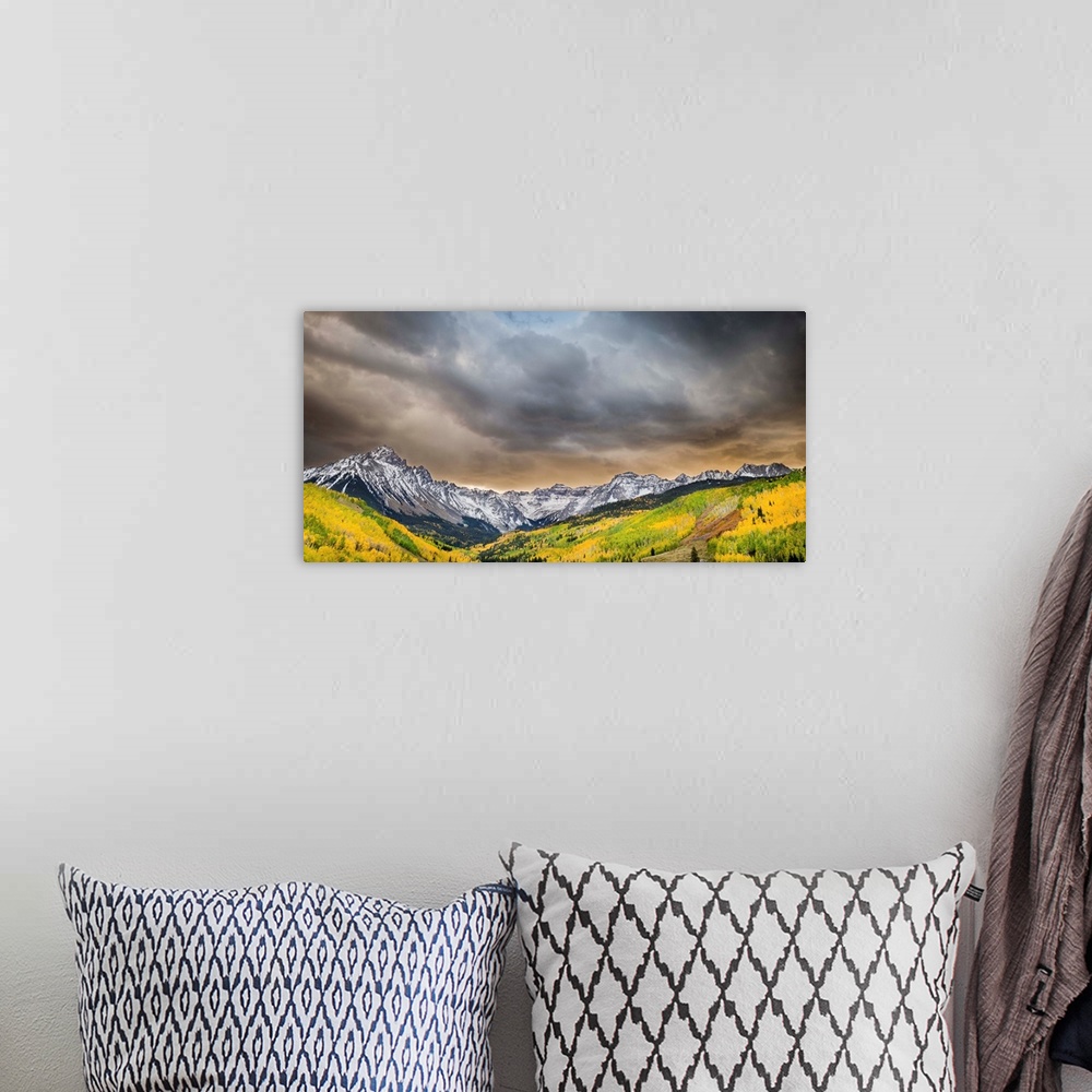 A bohemian room featuring Suset and Clouds, Sneffels Range, Mount Sneffels Range, Dallas Divide, CO