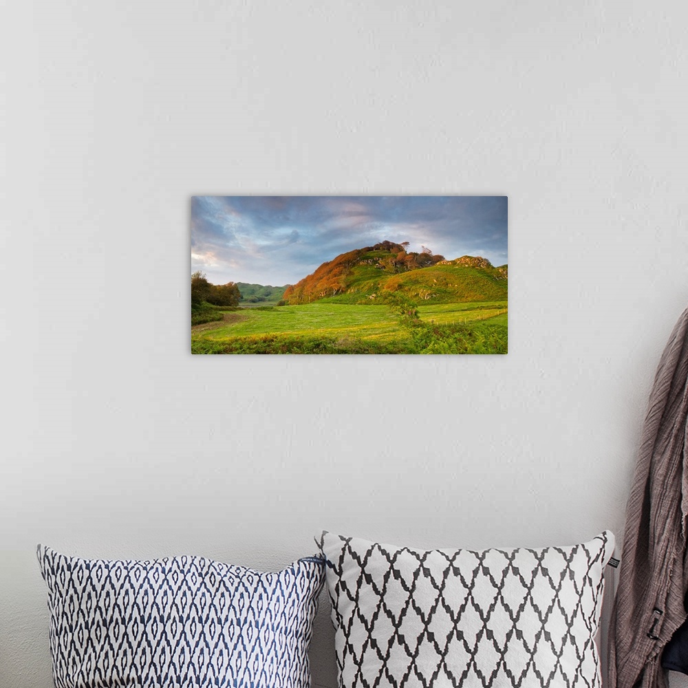 A bohemian room featuring Creag Mhor hill at sunset light, Scottish Highlands, Scotland.