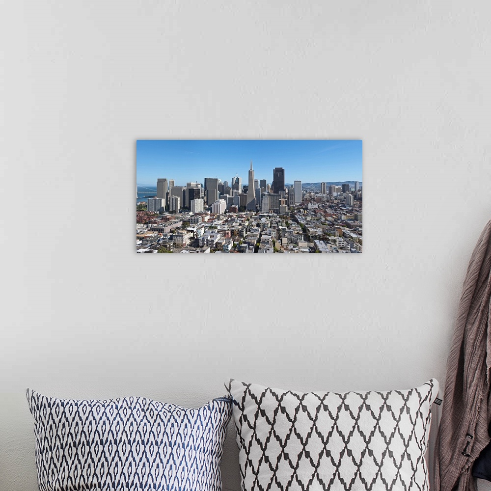 A bohemian room featuring Elevated view of cityscape, San Francisco, San Francisco County, California, USA.