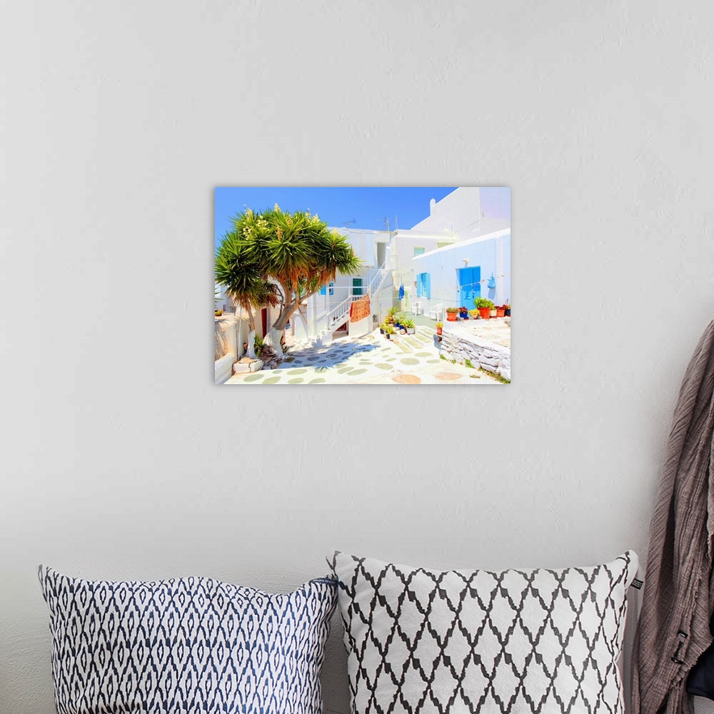 A bohemian room featuring Mykonos I (From The Series "Postcards From Greece")
