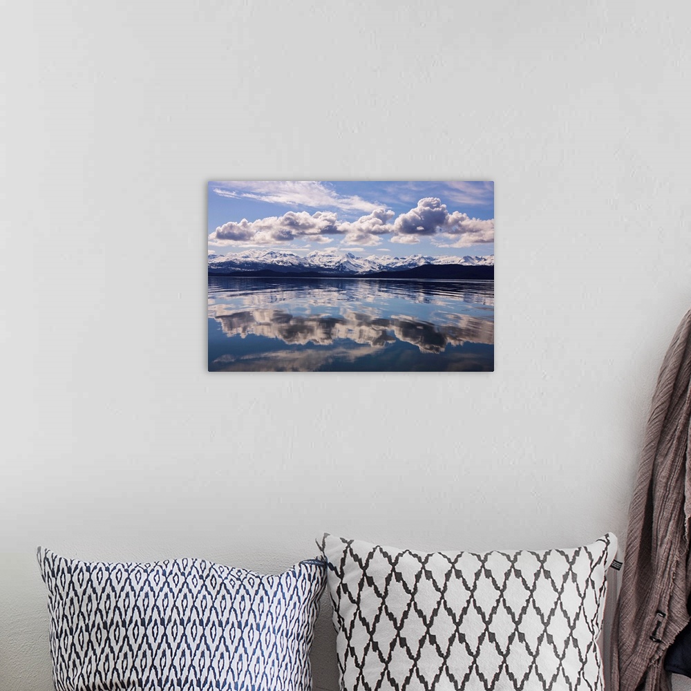 A bohemian room featuring Scenic View Of The Chilkat Mountains Reflecting In Lynn Canal, Juneau, Alaska